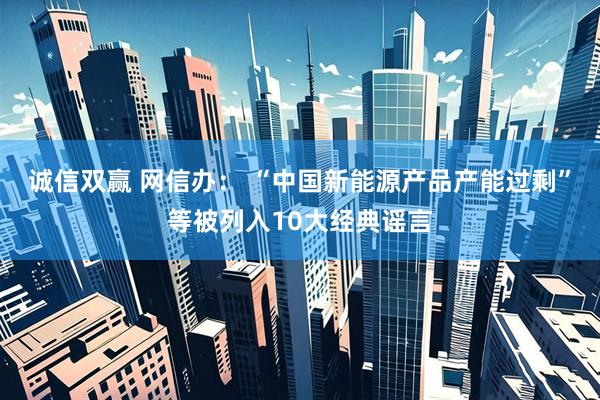诚信双赢 网信办： “中国新能源产品产能过剩”等被列入10大经典谣言